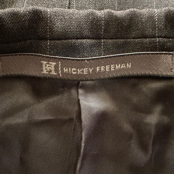 Hickey Freeman Gray Pinstriped Men's Blazer, Large, Pre-owned - Picture 3 of 5